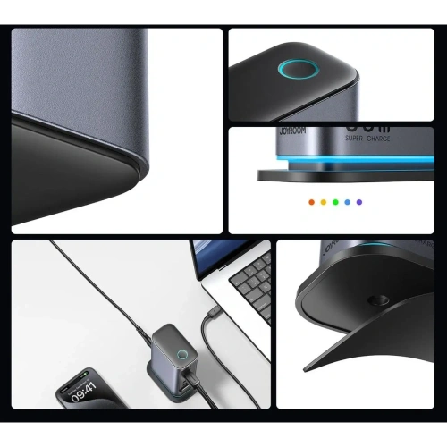 Ładowarka Joyroom JR-TCM02 GaN 65W stacja ładująca 4xUSB-C 2xUSB-A wtyczka UK szara