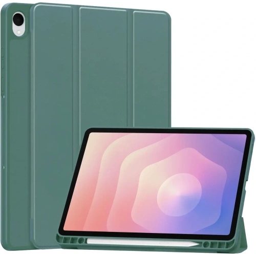 Etui z klapką Bizon Case Tab Lizard do Samsung Samsung Galaxy Tab S11 ciemnozielone