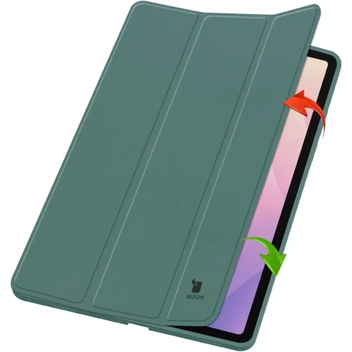 Etui z klapką Bizon Case Tab Lizard do Samsung Samsung Galaxy Tab S11 ciemnozielone