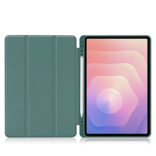 Etui z klapką Bizon Case Tab Lizard do Samsung Samsung Galaxy Tab S11 ciemnozielone