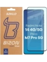 Szkło hartowane Bizon Glass Edge Duo do Xiaomi Redmi Note 14 4G / 5G / POCO M7 Pro 5G czarna ramka [2 PACK]