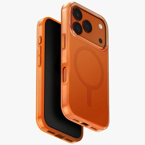 Etui UNIQ Clario do Apple iPhone 17 Pro Magclick Charging pomarańczowy
