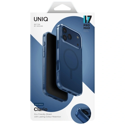 Etui UNIQ Clario do Apple iPhone 17 Pro Max Magclick Charging niebieski