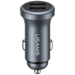 Ładowarka samochodowa USAMS CC320 Aluminium 2.4A 2xUSB-A tarnish