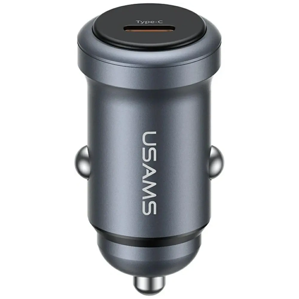 Ładowarka samochodowa USAMS CC321 Aluminium 30W USB-C PD tarnish
