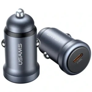 Ładowarka samochodowa USAMS CC321 Aluminium 30W USB-C PD tarnish