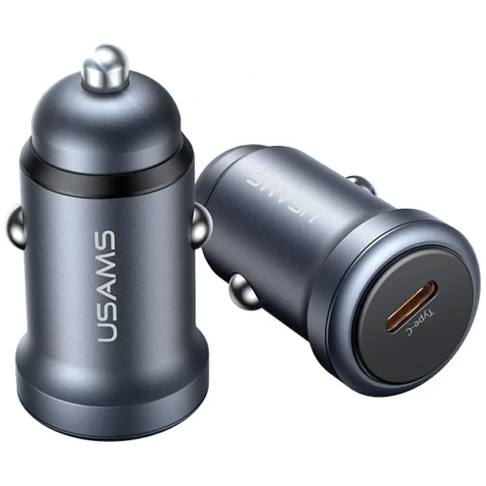 Ładowarka samochodowa USAMS CC321 Aluminium 30W USB-C PD tarnish