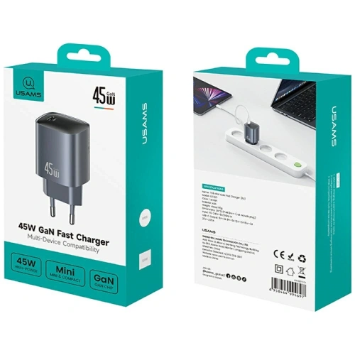 Ładowarka sieciowa USAMS T66 USB-C 45W GaN Fast Charger tarnish