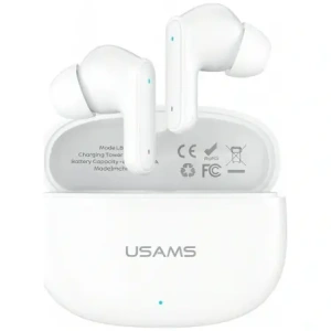 Bezprzewodowe słuchawki dokanałowe TWS USAMS E05 Bluetooth 6.0 biały