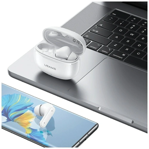 Bezprzewodowe słuchawki dokanałowe TWS USAMS E05 Bluetooth 6.0 biały