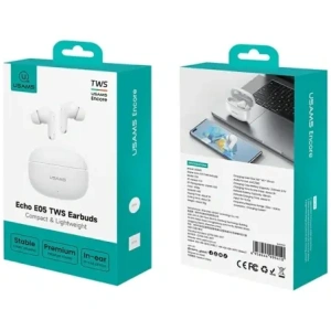 Bezprzewodowe słuchawki dokanałowe TWS USAMS E05 Bluetooth 6.0 biały