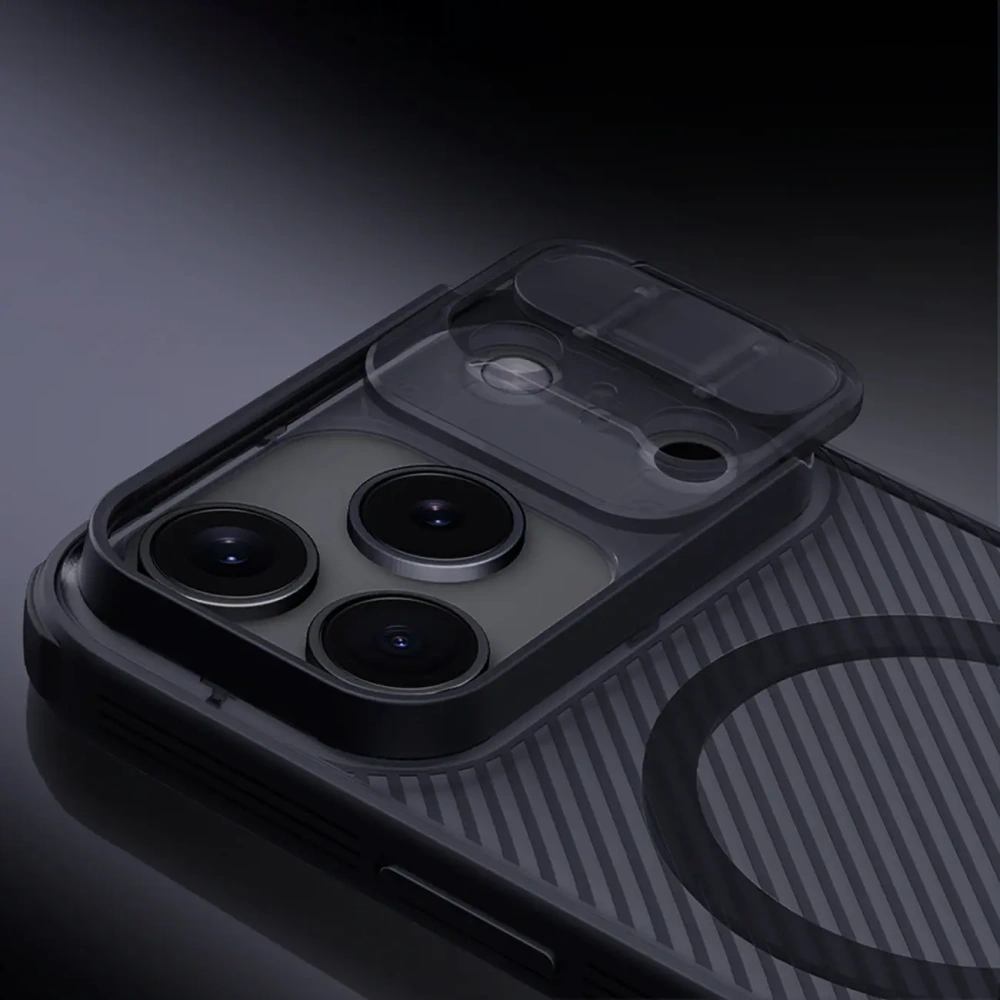 Etui Nillkin CamShield Pro Magnetic Case do Apple iPhone 17 Pro Max półprzezroczyste czarne