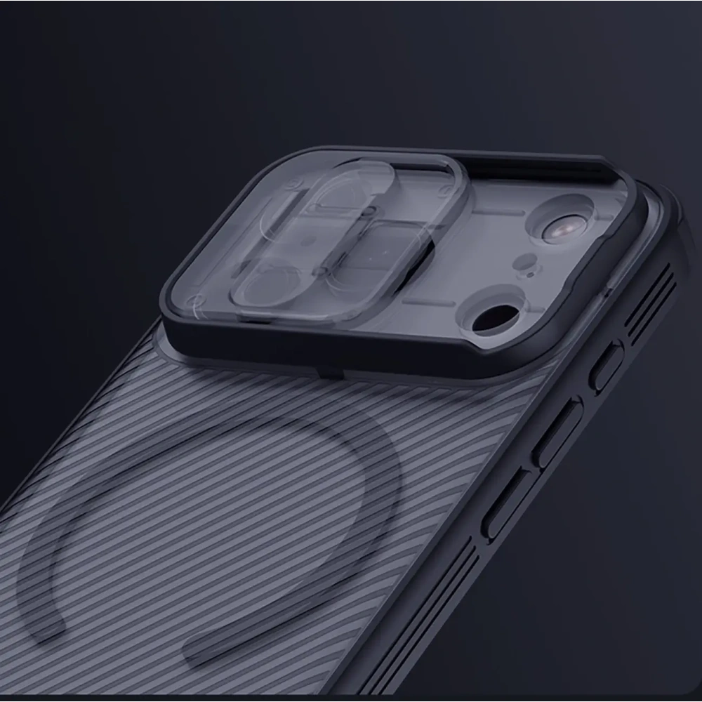 Etui Nillkin CamShield Pro Magnetic Case do Apple iPhone 17 Pro Max półprzezroczyste czarne