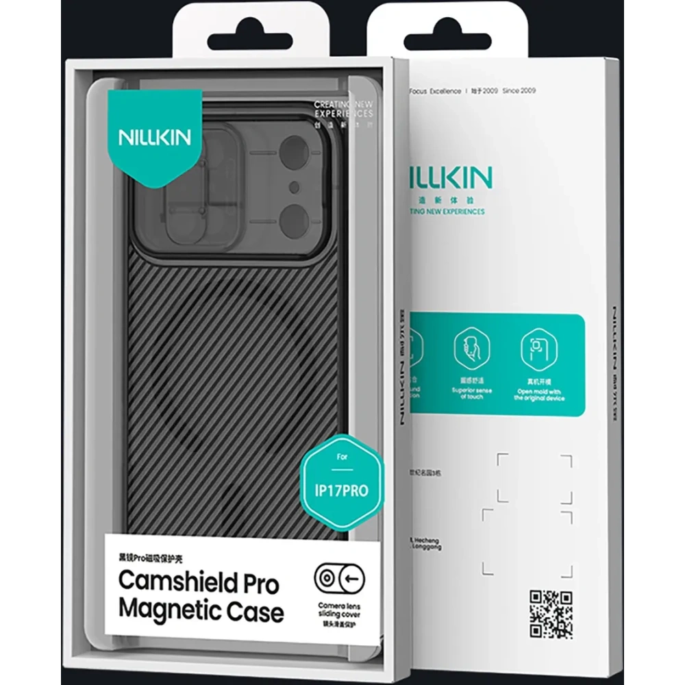 Etui Nillkin CamShield Pro Magnetic Case do Apple iPhone 17 Pro Max półprzezroczyste czarne
