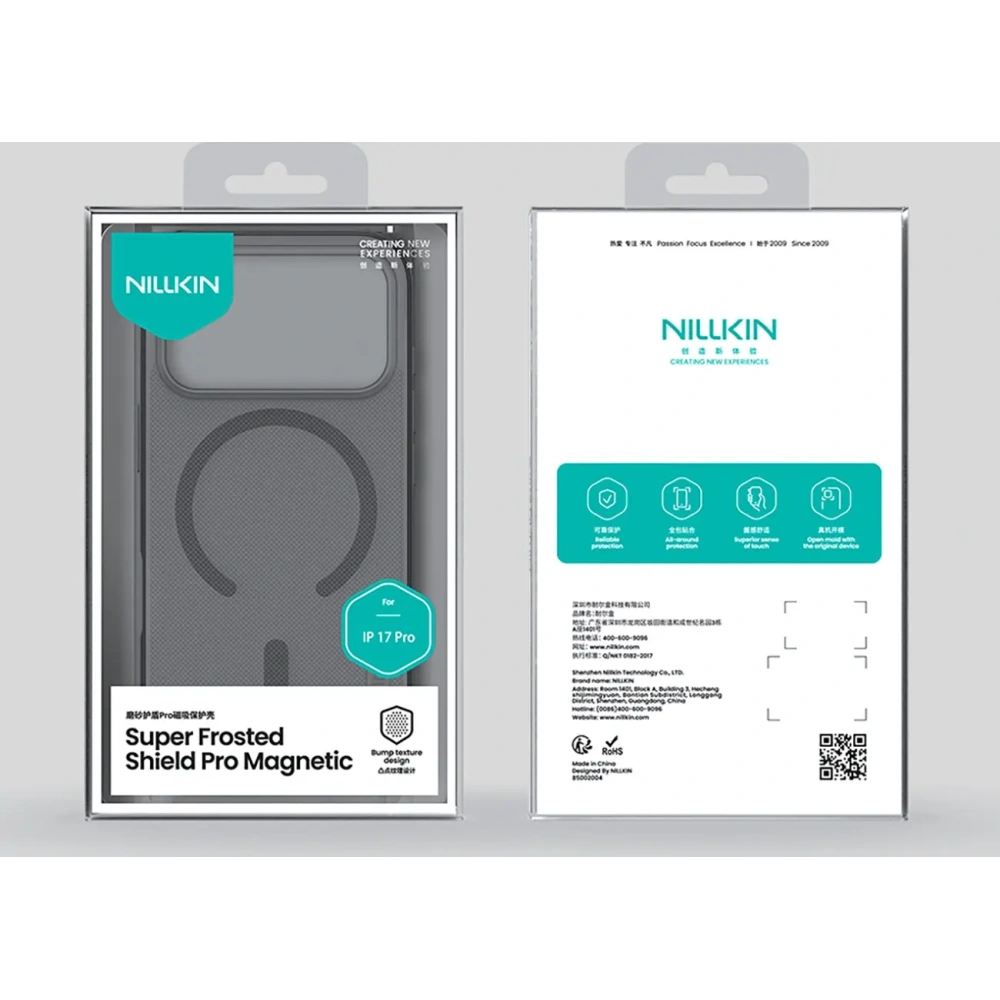 Etui Nillkin Super Frosted Shield Pro Magnetic MagSafe do Apple iPhone 17 Pro półprzezroczyste czarne