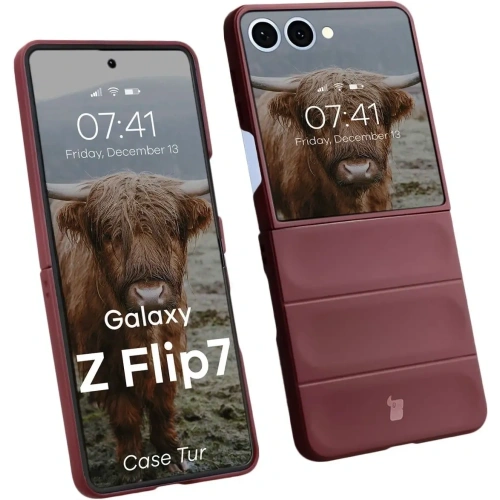 Pancerne etui Bizon Case Tur do Samsung Galaxy Z Flip7 burgundowe