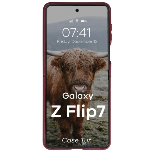 Pancerne etui Bizon Case Tur do Samsung Galaxy Z Flip7 burgundowe
