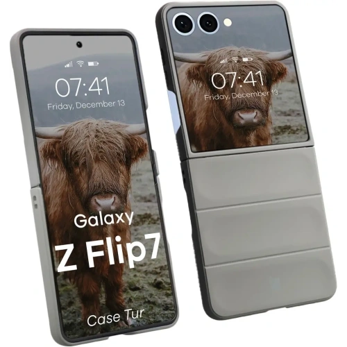 Pancerne etui Bizon Case Tur do Samsung Galaxy Z Flip7 szare