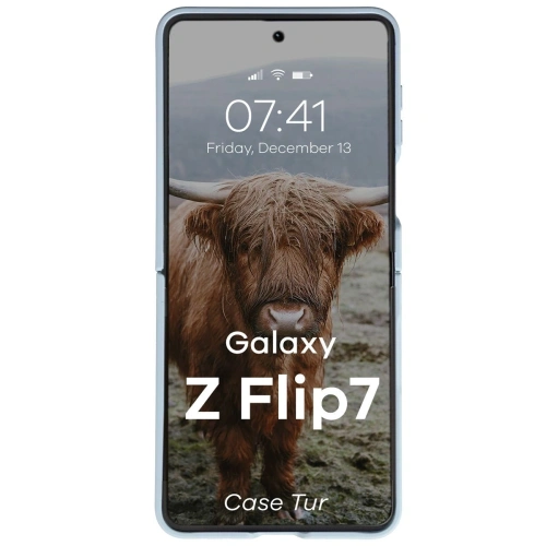 Pancerne etui Bizon Case Tur do Samsung Galaxy Z Flip7 błękitne