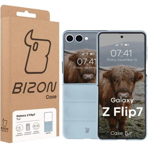Pancerne etui Bizon Case Tur do Samsung Galaxy Z Flip7 błękitne