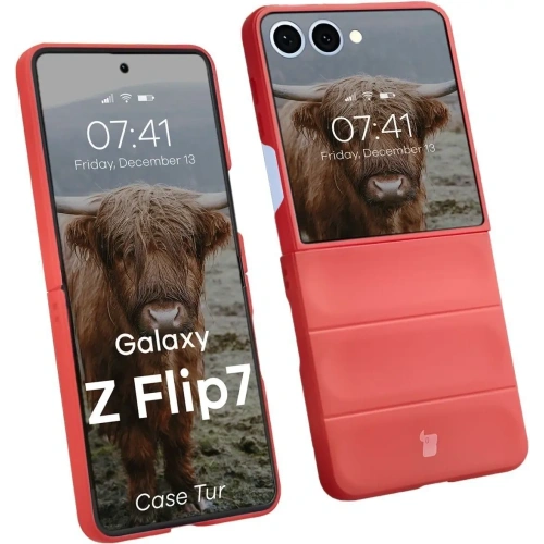 Pancerne etui Bizon Case Tur do Samsung Galaxy Z Flip7 czerwone