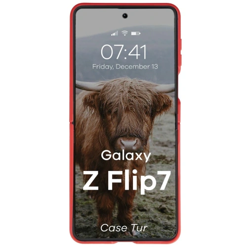 Pancerne etui Bizon Case Tur do Samsung Galaxy Z Flip7 czerwone