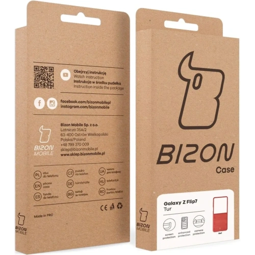 Pancerne etui Bizon Case Tur do Samsung Galaxy Z Flip7 czerwone
