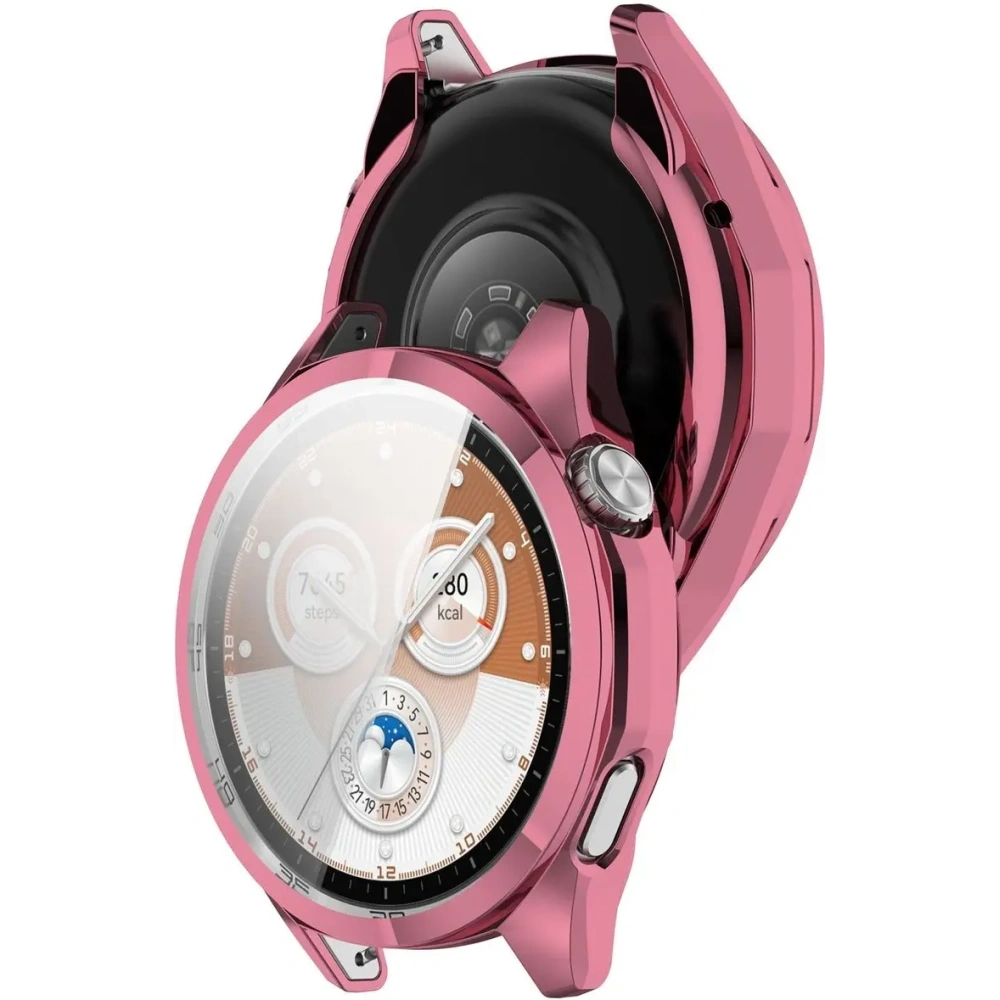 Etui z osłoną ekranu Bizon Case Watch Felipe do Huawei Watch GT6 46 mm różowe
