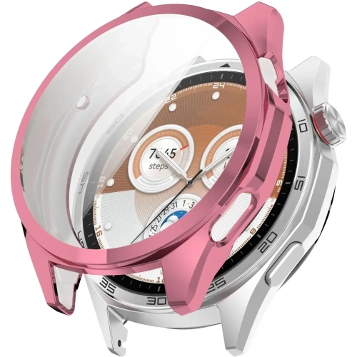 Etui z osłoną ekranu Bizon Case Watch Felipe do Huawei Watch GT6 46 mm różowe