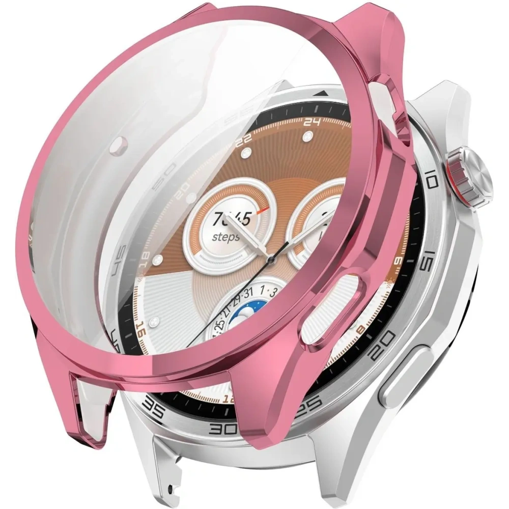 Etui z osłoną ekranu Bizon Case Watch Felipe do Huawei Watch GT6 46 mm różowe