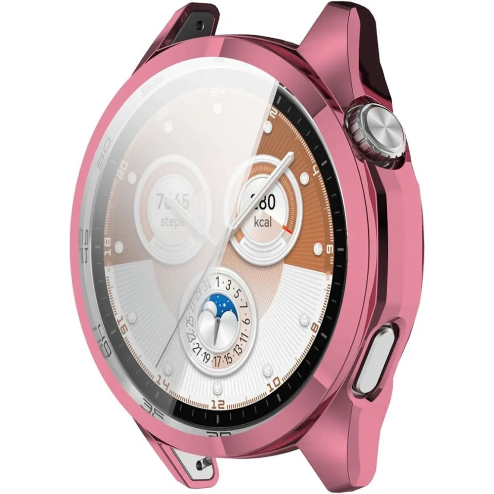 Etui z osłoną ekranu Bizon Case Watch Felipe do Huawei Watch GT6 46 mm różowe