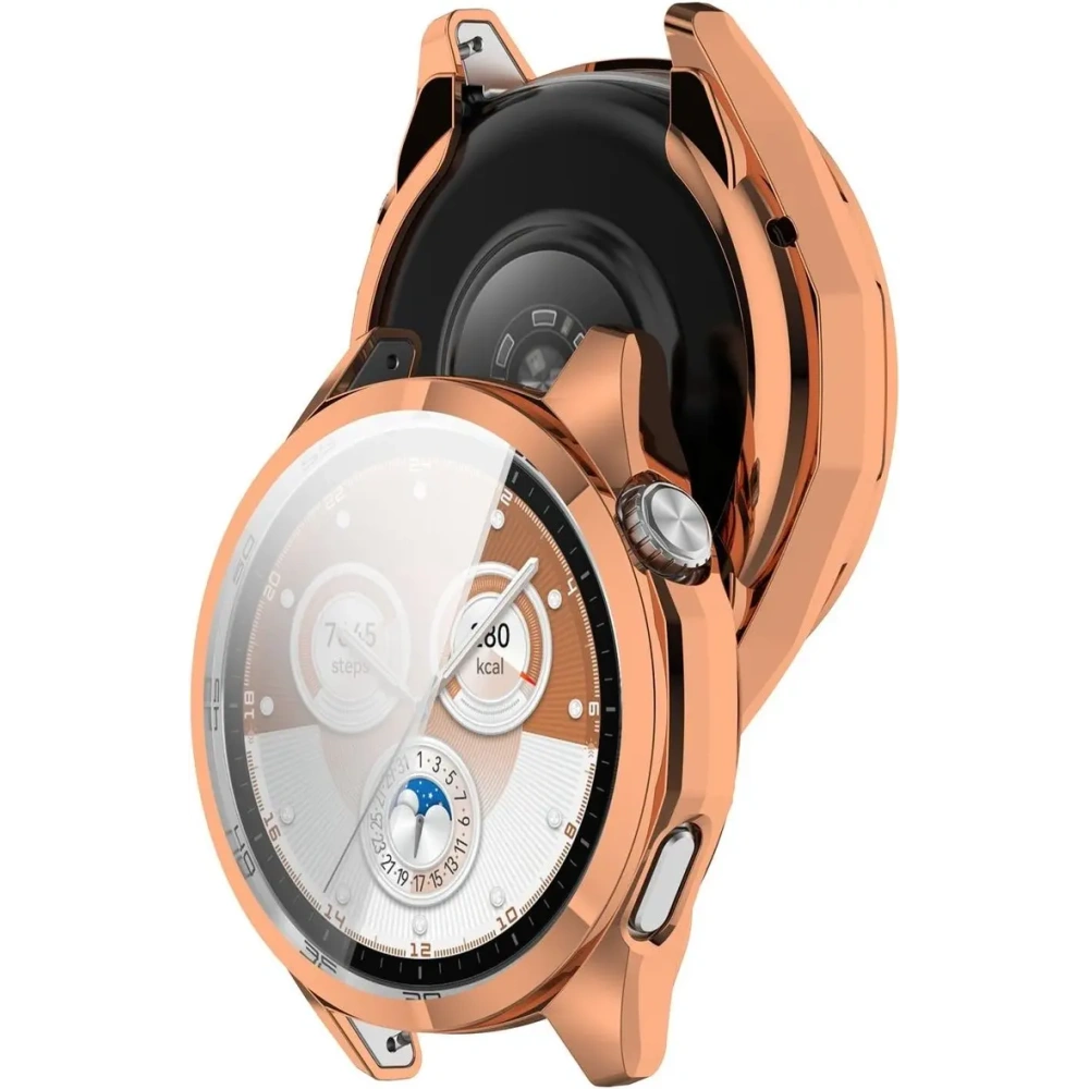 Etui z osłoną ekranu Bizon Case Watch Felipe do Huawei Watch GT6 46 mm różowozłote