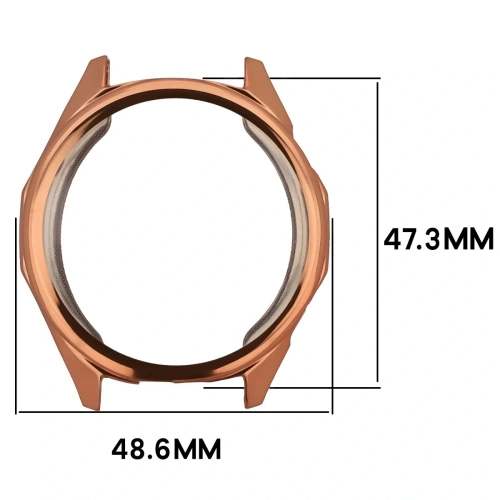 Etui z osłoną ekranu Bizon Case Watch Felipe do Huawei Watch GT6 46 mm różowozłote