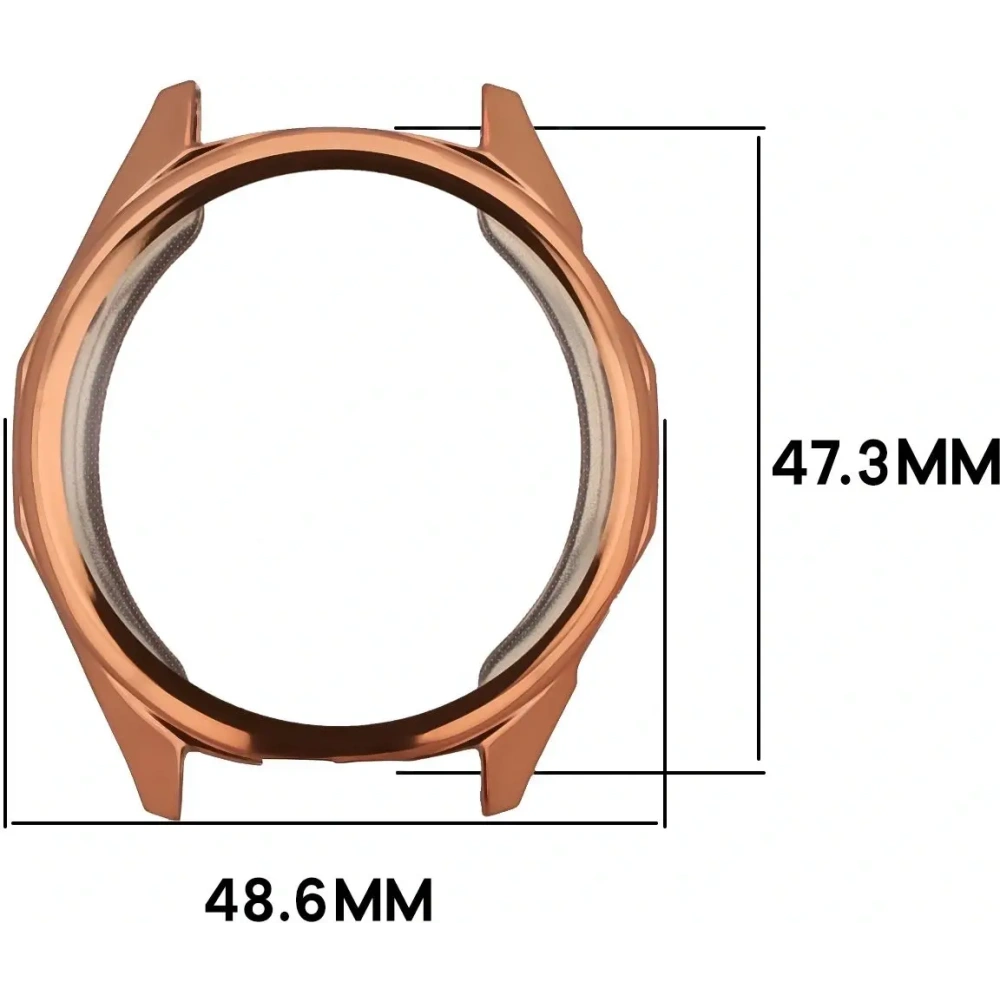 Etui z osłoną ekranu Bizon Case Watch Felipe do Huawei Watch GT6 46 mm różowozłote