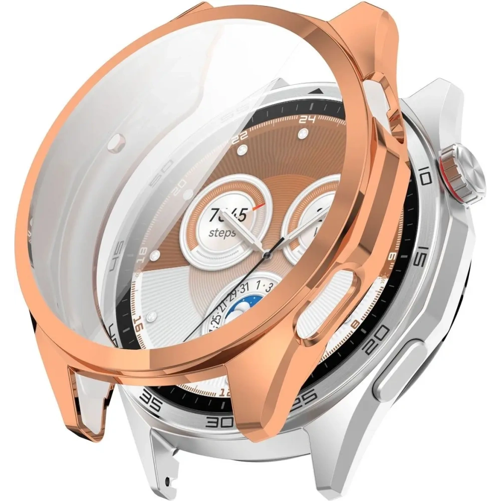 Etui z osłoną ekranu Bizon Case Watch Felipe do Huawei Watch GT6 46 mm różowozłote