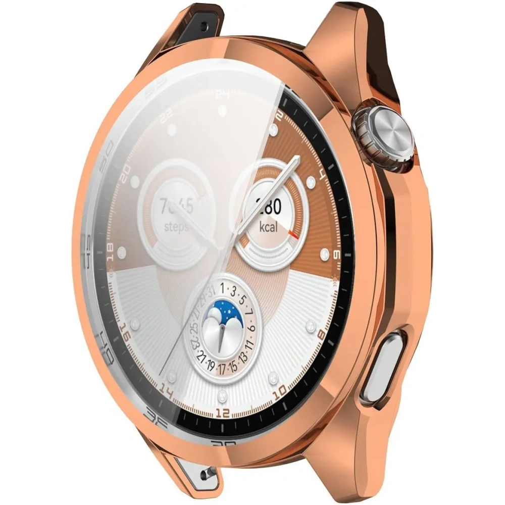 Etui z osłoną ekranu Bizon Case Watch Felipe do Huawei Watch GT6 46 mm różowozłote