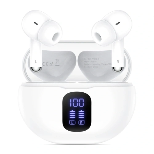 Słuchawki bezprzewodowe dokanałowe Tech-Protect UltraBoost TWS Earphone Pro G2 White