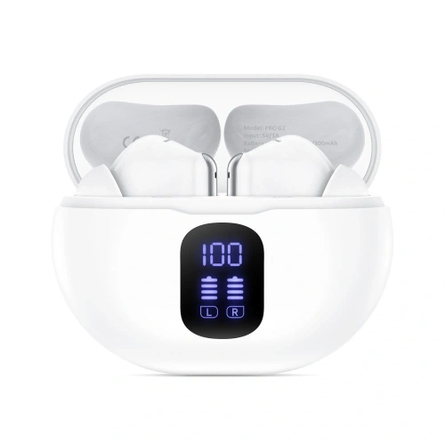 Słuchawki bezprzewodowe dokanałowe Tech-Protect UltraBoost TWS Earphone Pro G2 White