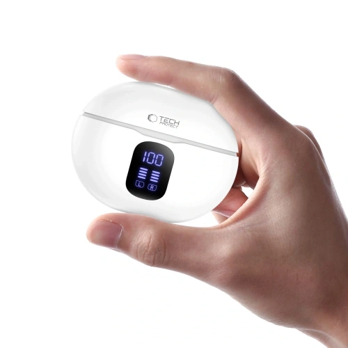 Słuchawki bezprzewodowe dokanałowe Tech-Protect UltraBoost TWS Earphone Pro G2 White