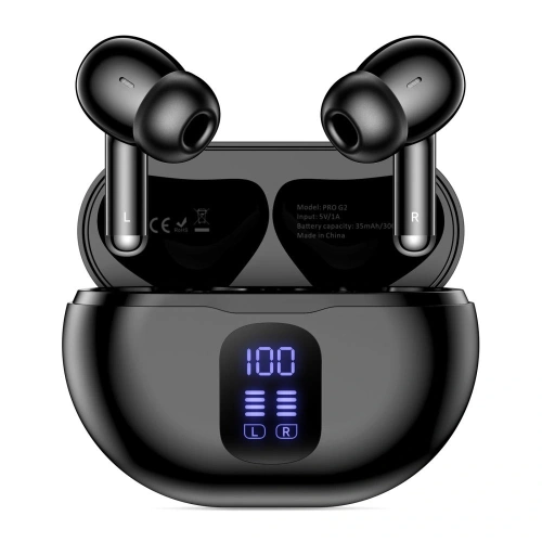 Bezprzewodowe słuchawki dokanałowe Tech-Protect Ultraboost TWS Earphone Pro G2 Black