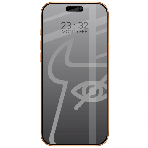 Prywatyzujące szkło hartowane Bizon Glass Edge Shadow do Apple iPhone 17 Pro Max przyciemniane z czarną ramką