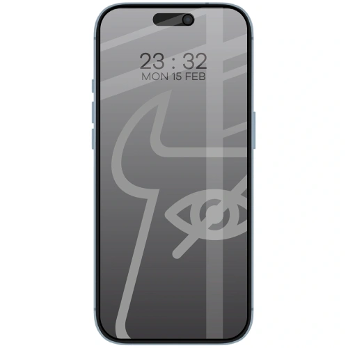 Prywatyzujące szkło hartowane Bizon Glass Edge Shadow do Apple iPhone Air przyciemniane z czarną ramką