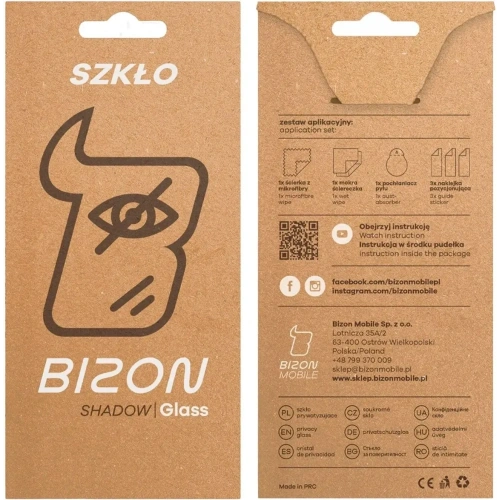 Prywatyzujące szkło hartowane Bizon Glass Clear Shadow do Apple iPhone Air przyciemniane