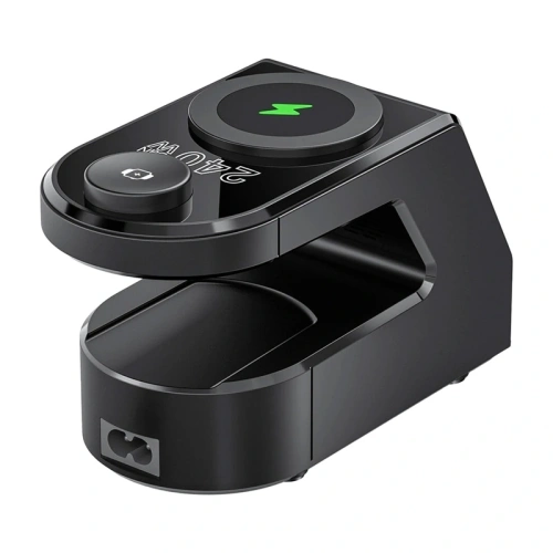 Budzik z ładowarką bezprzewodową Blitzwolf BW-FW10 2xUSB-A 60W, 4xUSB-C 120W, do telefonu, do zegarka