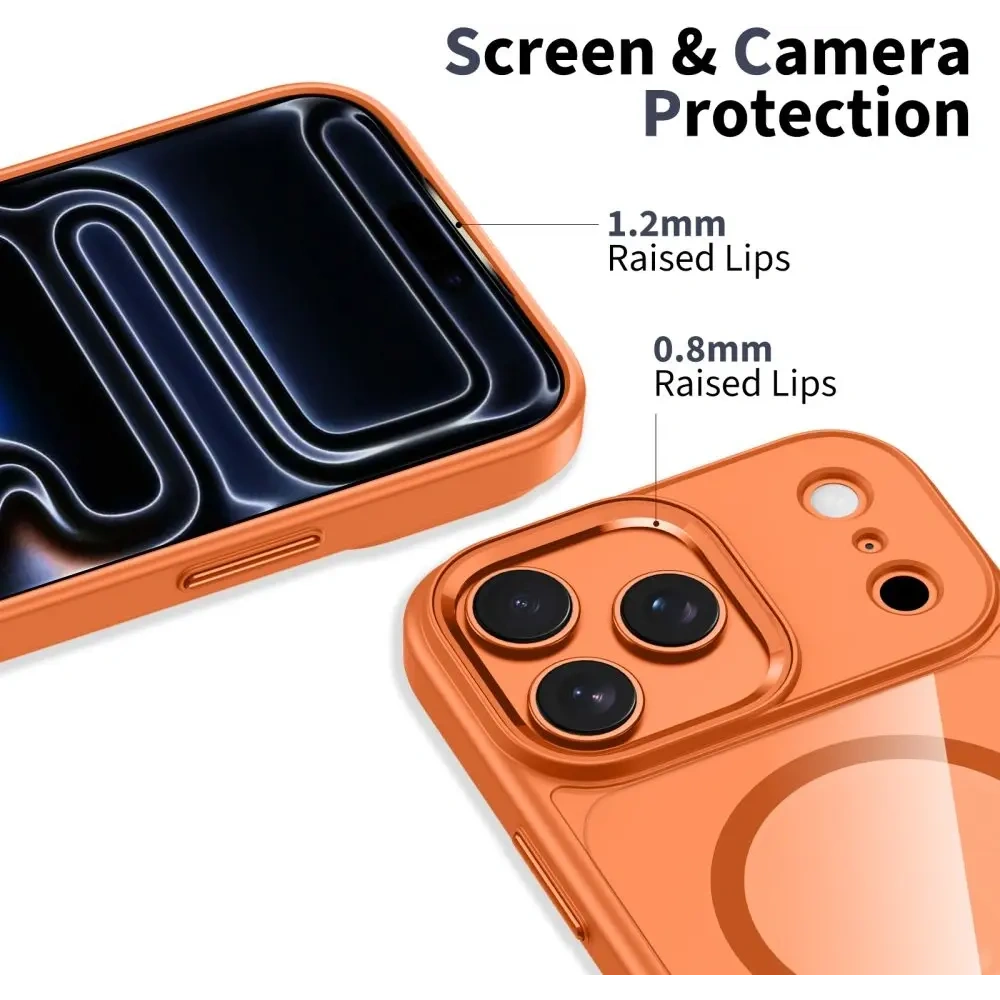 Etui Tech-Protect MagMat MagSafe do Apple iPhone 17 Pro Max Cosmic Orange/clear