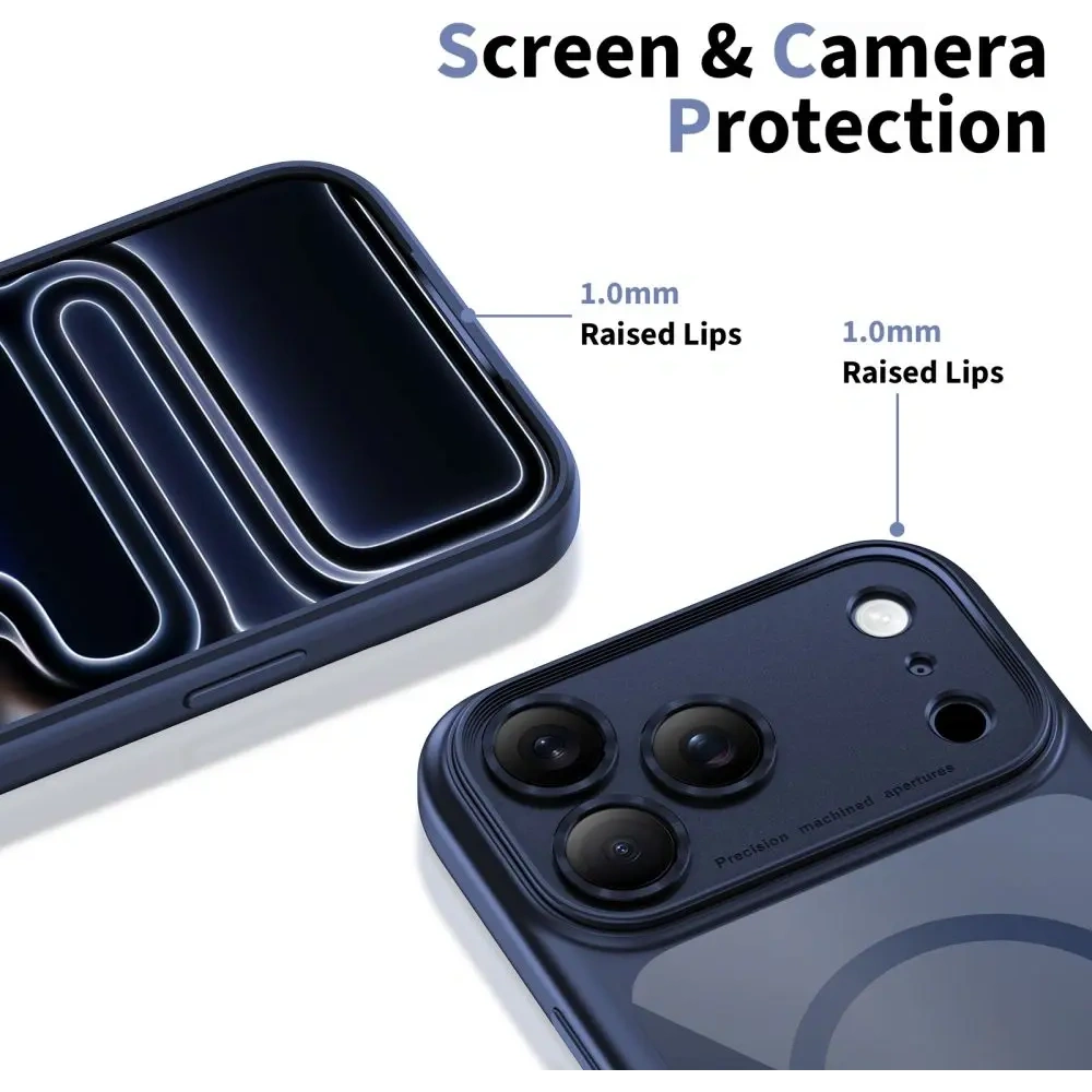 Etui Tech-Protect Magpeak MagSafe CC do Apple iPhone 17 Pro Deep Blue/clear