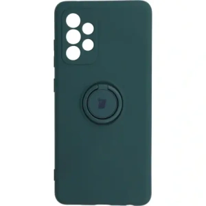 Etui Bizon Case Silicone Ring do Samsung Galaxy A52s / A52 5G / 4G ciemnozielone