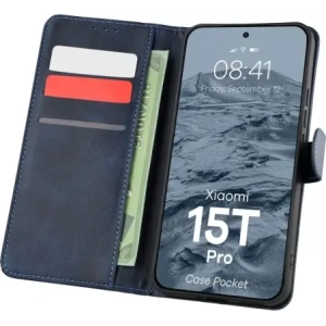 Etui z klapką Bizon Case Pocket do Xiaomi 15T Pro granatowe Etui z klapką Bizon Case Pocket do Xiaomi 15T Pro granatowe