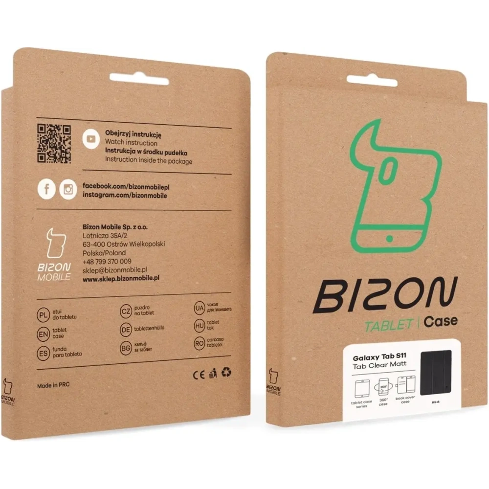 Etui z klapką Bizon Case Tab Clear Matt do Samsung Galaxy Tab S11 czarne
