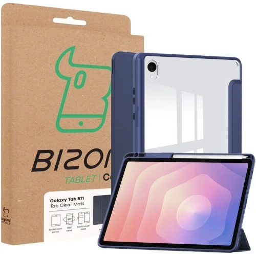 Etui z klapką Bizon Case Tab Clear Matt do Samsung Galaxy Tab S11 granatowe